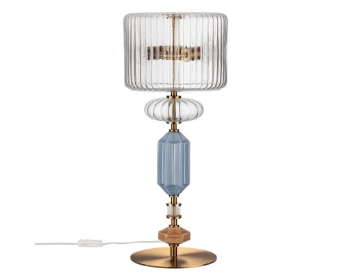 5414/2TA MODERN ODL_EX26 античная бронза/терракот/синий/металл/керамика Настольная лампа E14 2*40W TERRA