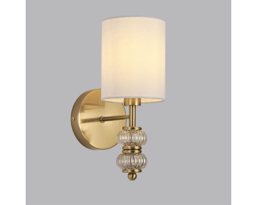 8337/1W MODERNI бронза/белый, металл/стекло/текстиль Бра E14 40W 220V ILMIRA