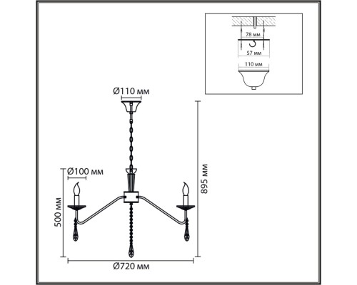 8319/8 CLASSI шампань/прозрачный, металл/хрусталь Люстра E14 8*40W 220V SEVERINA