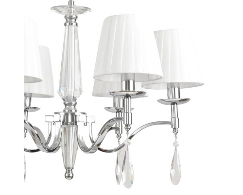 8316/6 CLASSI LN26 хром/белый, металл/хрусталь/текстиль Люстра E14 6*40W 220V MAGDA