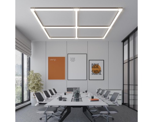 359828 OVER черный Светильник линейный светодиодный в комплекте прямые соединители 2шт и сетевой кабель 2м LED 68W 100-265V BITS