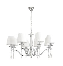 8316/8 CLASSI LN26 хром/белый, металл/хрусталь/текстиль Люстра E14 8*40W 220V MAGDA