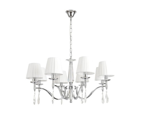 8316/8 CLASSI LN26 хром/белый, металл/хрусталь/текстиль Люстра E14 8*40W 220V MAGDA