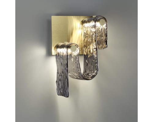 5106/11WL L-VISION  ODL26 золотой брашинг/дымчатый металл/стекло Настенный светильник LED x 11W 4000K FLOW