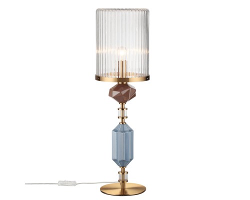 5414/1T MODERN ODL_EX26 античная бронза/коричневый/синий/металл/керамика Настольная лампа E14 1*40W TERRA