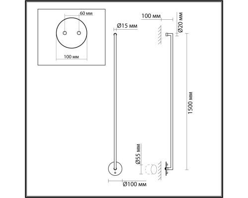 7022/18WL HIGHTECH ODL25 245 Настенный встраиваем. светильник металл/акрил IP20 LED 3000K 220V TEO