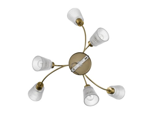 8154/6C COMFI LN25 медный/прозрачный, металл/стекло Потолочный светильник Е14 6*40W 220V IMANA