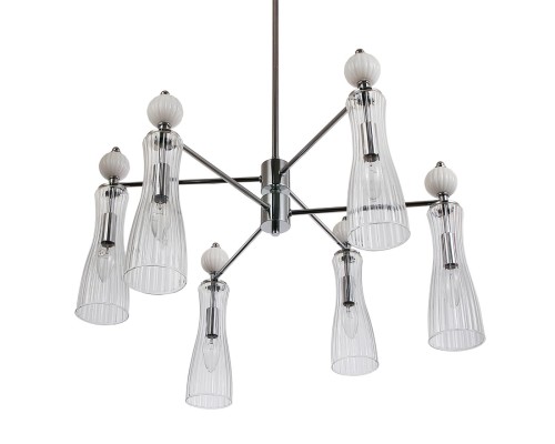 8268/6 NEOCLASSI хром/белый/прозрачный, металл/керамика/стекло Люстра Е14 6*40W 220V EMILY