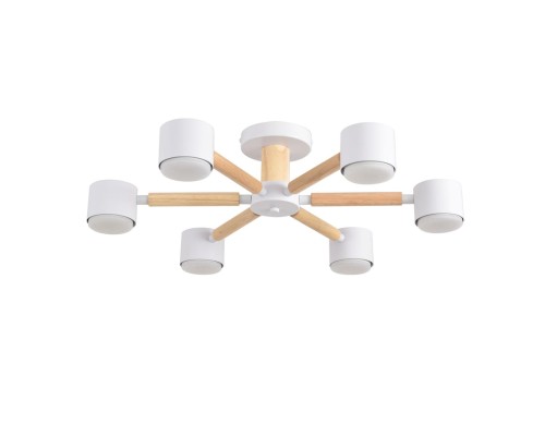 8306/6C COMFI белый, дерево/металл Светильник потолочный GX53 LED 6*7W 220V VUDI