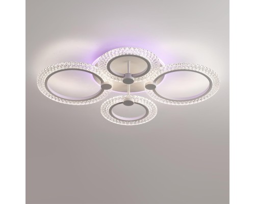 8017/60CL LEDIO LN25 белый/прозрачный металл/акрилл Потолочный светильник c подсв. осн. LED 60W 220V 3000-6000K MOLLY