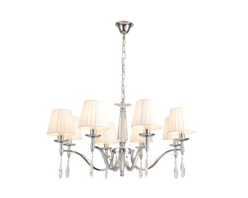 8316/8 CLASSI LN26 хром/белый, металл/хрусталь/текстиль Люстра E14 8*40W 220V MAGDA