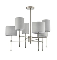 8262/6C CLASSI LN26 металл/текстиль, никель/серый Люстра потолочная E14 6*40W 220V LATTI