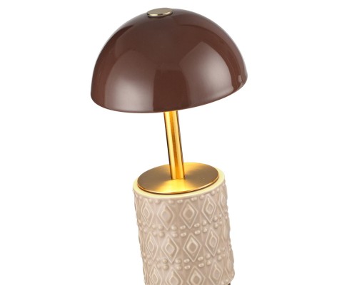 5453/3TL L-VISION ODL_EX26 светлая бронза/кофейный/бежевый/металл/керамика Настольная лампа беспроводная LED*3W 3000K LULU