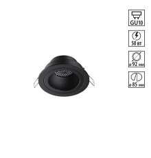 371000 WIR NT25 000 черный Светильник встраиваемый IP20 GU10 50W 220-240V MORUS