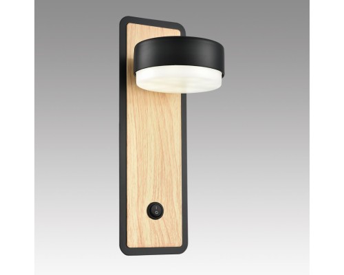 8264/1W COMFI LN26 металл, черный/дерево Бра GX53 LED 1*7W 220V LELAND