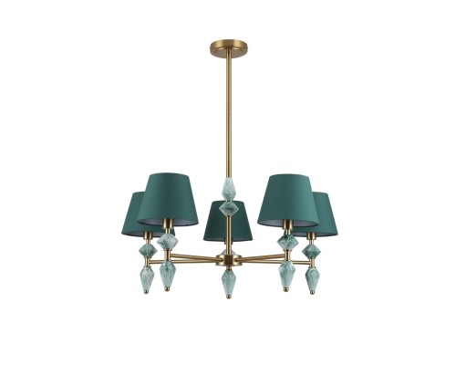8275/5 CLASSI латунь/зеленый, металл/керамика/ткань Люстра Е14 5*40W 220V VERMONT
