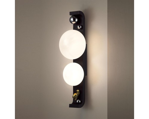 5434/2W NATURE ODL_EX26 черный/золотистый/хром/металл/акрил/декор металл Уличный фасадный светильник IP54 G9 2*15W max LUMA