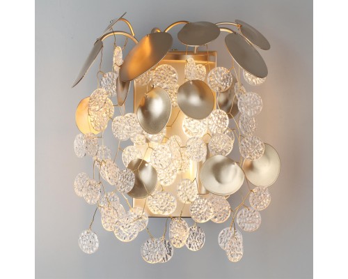 5104/2W CLASSIC ODL26 золотистый/прозрачный металл/стекло Бра E14 2*40W 220В IP20 COINS