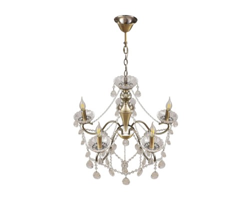 8346/5 CLASSI бронза/прозрачный, металл/хрусталь Люстра потолочная E14 5*40W 220V LUINA