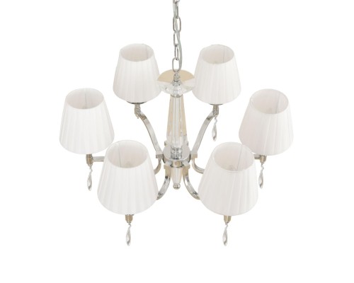 8316/6 CLASSI LN26 хром/белый, металл/хрусталь/текстиль Люстра E14 6*40W 220V MAGDA
