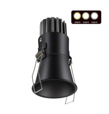358907 SPOT NT22 черный Встраиваемый светодиодный светильник с переключателем цветовой температуры IP20 LED 3000К\4000К\6000К 7W 220V LANG