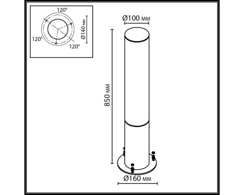 7180/22GL NATURE ODL26 Уличный светильник  коричневый/акрил/металл IP65 LED 22W 2500Лм 3000K 281° 220-240V CORTENA