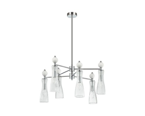 8268/6 NEOCLASSI хром/белый/прозрачный, металл/керамика/стекло Люстра Е14 6*40W 220V EMILY