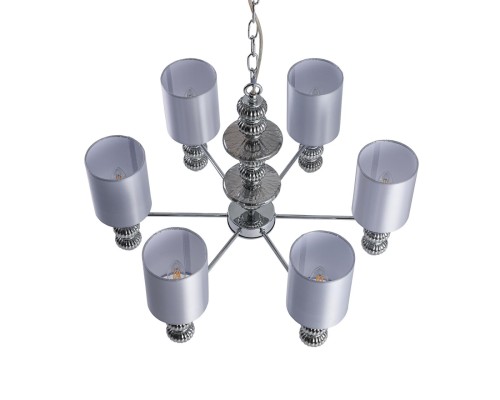 8338/6 MODERNI хром/серый, металл/стекло/текстиль Люстра E14 6*40W 220V ILMIRA