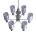 8338/6 MODERNI хром/серый, металл/стекло/текстиль Люстра E14 6*40W 220V ILMIRA