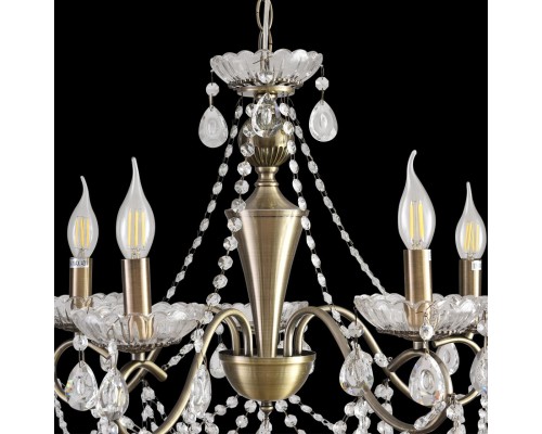 8346/5 CLASSI бронза/прозрачный, металл/хрусталь Люстра потолочная E14 5*40W 220V LUINA