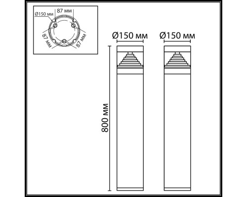7140/20GLA NATURE ODL25 Напольный светильник черный/металл IP65 LED 20W 608Лм 150° 3000K 85-265V HULK
