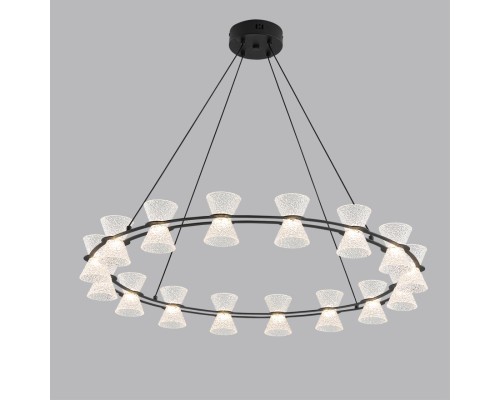 8341/54L LEDIO LN черный/прозрачный металл/акрил Люстра подвесная LED 54W 3000K 220V VINORA