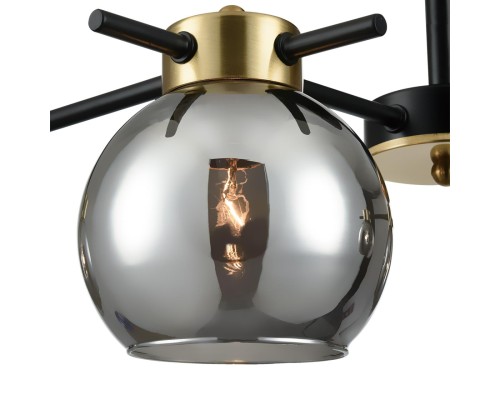 8059/4C COMFI LN24 черный, медь/дымчатый металл/стекло Люстра потолочная E27 4*60W 220V EMINA