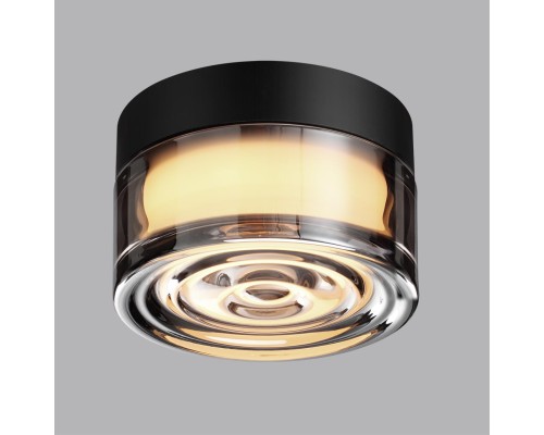 7157/6CL HIGHTECH ODL26 Настенно-потолочный светильник  черный/дымчатый/стекло/поликарбонат IP65 LED 6W 410Лм 2200/2700/3000K 120° 220-240V RONDA