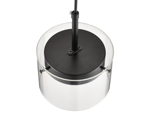 8232/1 COMFI LN25 черный/прозрачный, металл/стекло Подвес LED GX70 1*10W 220V NATALINA