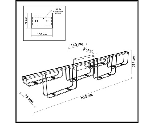 7060/12WL HIGHTECH ODL26 Настенный светильник  нерж/сталь золото  IP20 LED 12W 1080Лм 3000K 220V ZAHA