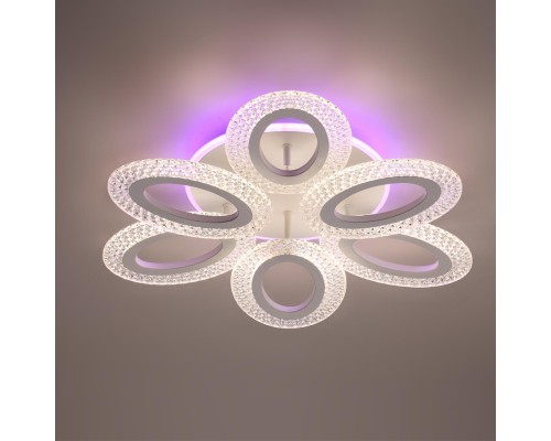 8018/60CL LEDIO LN25 белый/прозрачный металл/акрилл Потолочный светильник c подсв. осн. LED 60W 220V 3000-6000K CLARE