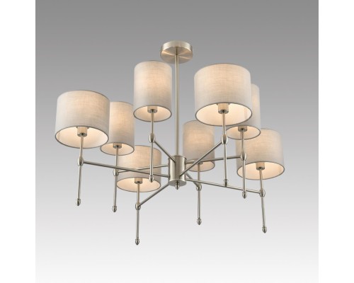 8262/8C CLASSI LN26 металл/текстиль, никель/серый Люстра потолочная E14 8*40W 220V LATTI