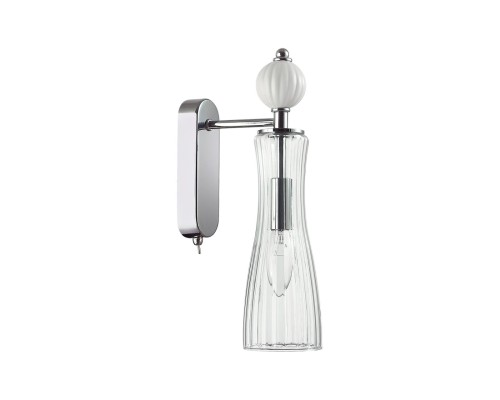 8268/1W NEOCLASSI хром/белый/прозрачный, металл/керамика/стекло Бра Е14 1*40W 220V EMILY