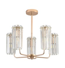 8347/5 CLASSI золото/прозрачный, металл/хрусталь Люстра подвесная E14 5*40W 220V FAVLA