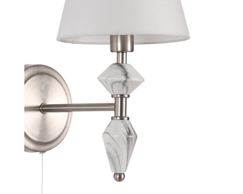 8274/1W CLASSI никель/белый/серый, металл/керамика/ткань Бра Е14 1*40W 220V VERMONT