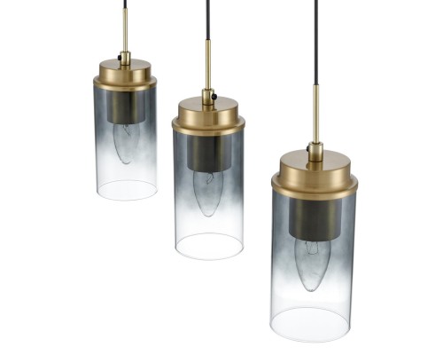 8101/3A COMFI LN25 черный/бронза металл/стекло Подвес Е14 3*40W 220V ISHA
