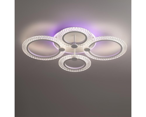 8017/60CL LEDIO LN25 белый/прозрачный металл/акрилл Потолочный светильник c подсв. осн. LED 60W 220V 3000-6000K MOLLY