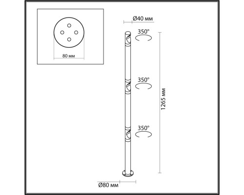 7021/9FL NATURE ODL25 Уличный светильник поворотный на 350° IP65 LED 9W 3000K AC110-240V BAMBOO