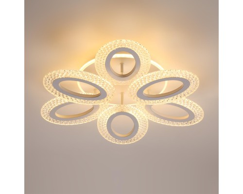 8018/60CL LEDIO LN25 белый/прозрачный металл/акрилл Потолочный светильник c подсв. осн. LED 60W 220V 3000-6000K CLARE