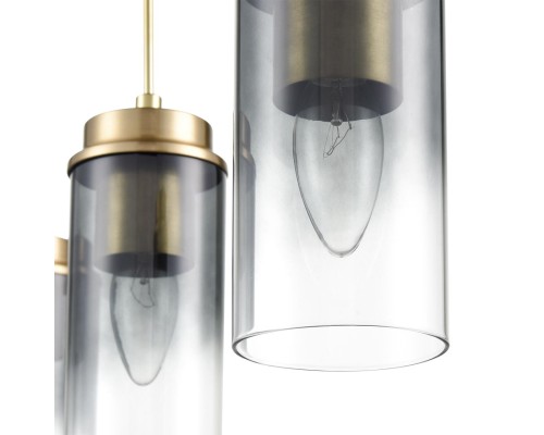 8101/3A COMFI LN25 черный/бронза металл/стекло Подвес Е14 3*40W 220V ISHA