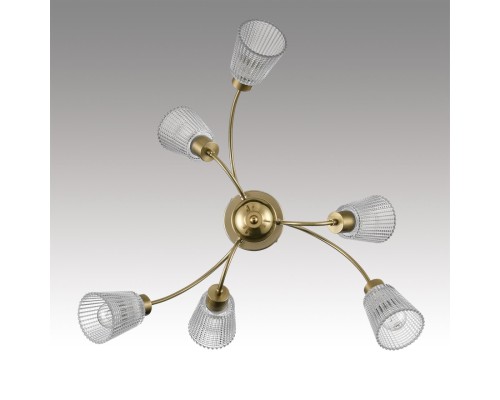 8154/6C COMFI LN25 медный/прозрачный, металл/стекло Потолочный светильник Е14 6*40W 220V IMANA