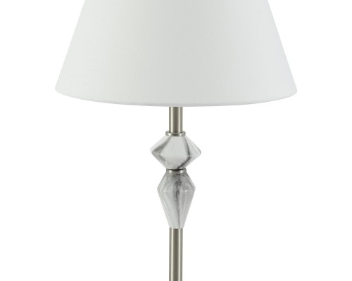 8274/1T CLASSI никель/белый/серый, металл/керамика/ткань Настольная лампа Е14 1*40W 220V VERMONT