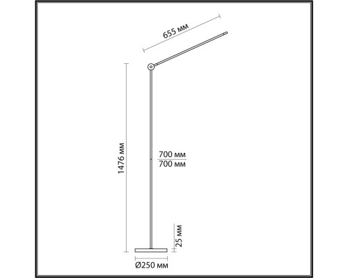 7101/15FL HIGHTECH ODL25 249 Напольный светильник поворотн на 350° акрил/металл IP20 LED 3000K 220-240V FODEN