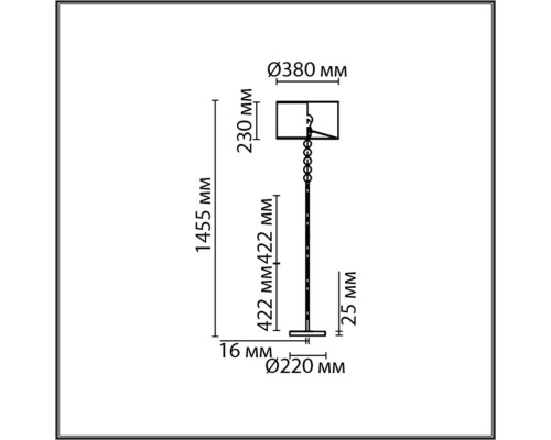 8078/1F NEOCLASSI LN25 369 черный, металл/текстиль Торшер E27 1*60W 220V TAPIA